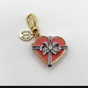Juicy Couture Heart Charm/Pendant with Bow and Gold Accents - ValentinesDay Gift